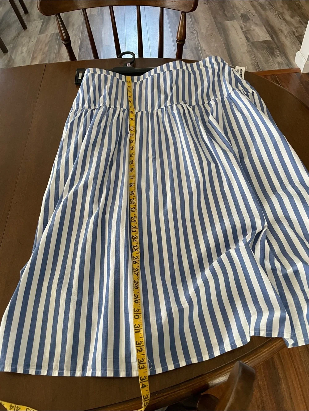 Old Navy Blue and White Striped Midi Skirt